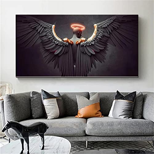 Groß DIY Diamond Painting Bilder Kits, Schwarze Engelsflügel 60x120cm 5D Diamond Painting Set Voller Diamant Kreuzstich Mosaik Gemälde für Kunst Basteln Leinwand Wanddekoration Aufkleber Groß DIY Diamond Painting Bilder Kits, Schwarze Engelsflügel 60x120cm 5D Diamond Painting Set Voller Diamant Kreuzstich Mosaik Gemälde für Kunst Basteln Leinwand Wanddekoration Aufkleber von VABUN