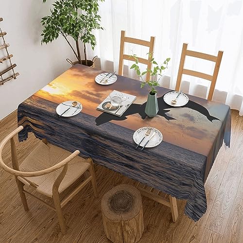 VACSAX Rechteckige Tischdecke, 137 x 183 cm, wasserdicht, mit Meeressprungmuster, dekorativer Stoff, Tischdecke für Esstisch, Buffet, Partys, Camping VACSAX Rechteckige Tischdecke, 137 x 183 cm, wasserdicht, mit Meeressprungmuster, dekorativer Stoff, Tischdecke für Esstisch, Buffet, Partys, Camping von VACSAX