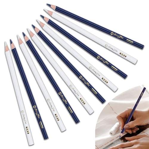 VACUBXBY 10 Stück Schneiderkreide, Nähkreide Stoffkreide, Schneiderkreidestift, Stoff Marker Stift zum Markieren Von Diversen Stoffen, Ledern und Handwerk (2 Farben) von VACUBXBY