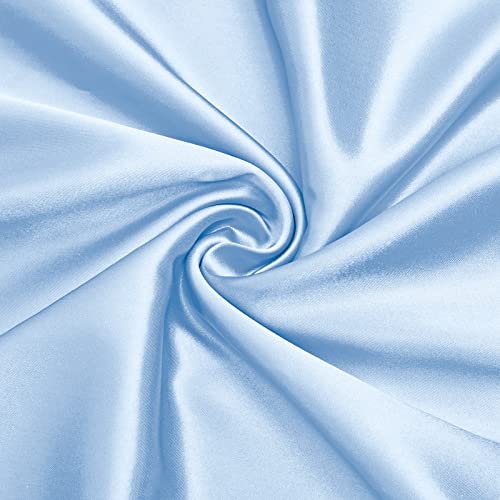 VACVELT Charmeuse Satinstoff by The Yard, 152,4 cm breit, babyblauer Satin-Stoff, glänzender und weicher Stoffstoff, seidiger Satin-Stoff für Brautkleid, Hochzeitsdekorationen, Basteln, Nähen, VACVELT Charmeuse Satinstoff by The Yard, 152,4 cm breit, babyblauer Satin-Stoff, glänzender und weicher Stoffstoff, seidiger Satin-Stoff für Brautkleid, Hochzeitsdekorationen, Basteln, Nähen, von VACVELT