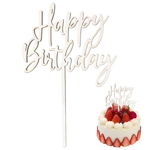 VAEIORP 1 pcs Cake Topper Happy Birthday aus Holz Kuchendeko Geburtstag Kuchen Deko für Mädchen Jungen Frauen Mann VAEIORP 1 pcs Cake Topper Happy Birthday aus Holz Kuchendeko Geburtstag Kuchen Deko für Mädchen Jungen Frauen Mann von VAEIORP