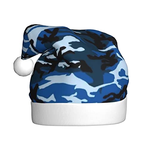 VAGILO Blaue Camouflage-Mütze, festliche Winter-Feiertags-Weihnachtsmütze, lustig, warm und plüschig, für Büro und Außenbereich, Party-Kappe von VAGILO