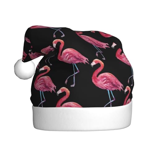 VAGILO Flamingos Festliche Winter-Weihnachtsmützen – lustig, warm und plüschig, für Büro und Außenbereich, Party-Kappe von VAGILO