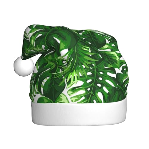 VAGILO Monstera Deliciosa Bananenpalme Festliche Winterferien Weihnachtsmützen – lustig, warm und plüschig, für Büro und Außenbereich, Partykappe von VAGILO