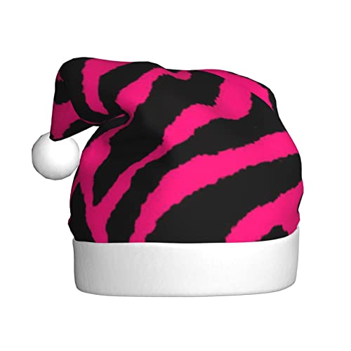 VAGILO Weihnachtsmütze, Zebra-Tiger, Leopard, rosa, festlich, Winterurlaub, Weihnachten, lustig, warm und plüschig, für Büro und Außenbereich von VAGILO