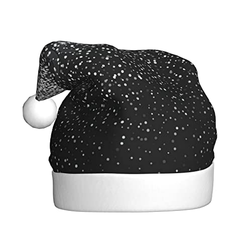 VAGILO Weihnachtsmütze, glänzend, silberfarben, glitzernd, für den Winter – lustig, warm und plüschig, für Büro und Außenbereich von VAGILO