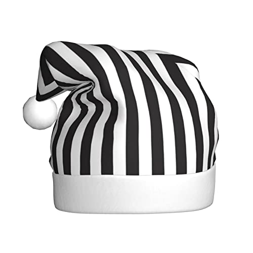 VAGILO Weihnachtsmütze, schwarz-weiß gestreift – lustig, warm und plüschig, für Büro und Außenbereich von VAGILO
