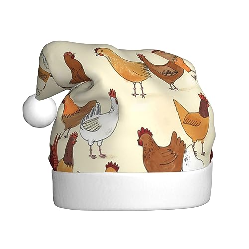 VAGILO Weihnachtsmütze mit Hühnermuster, für den Winter, warm, warm, plüschig, für Büro und Außenbereich von VAGILO