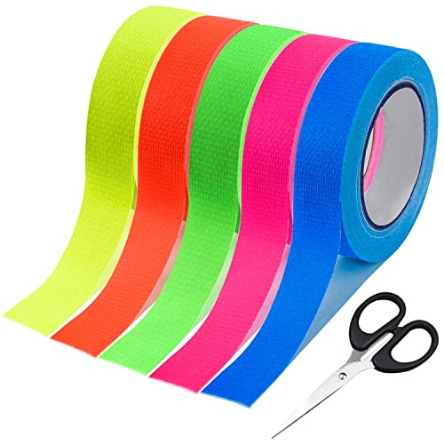 VAIAV 15 Rollen Neon Klebeband UV Schwarzlicht Fluoreszierendes Klebeband Neon Tape Fluorescent Tape für Parteien Kunst Handwerk Dekorationen 5mm*20m (5 Farben) von VAIAV