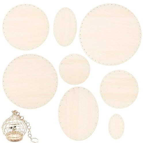 8 Stück Korbboden Für Rattan, 8 Stil Rundes/Ovales Holzkorb-Basis-Set Basket Cane Wicker Woven Board Mit 3 mm Vorgebohrten Löchern Für Die DIY-Bodenkorb-Stifthalter-Herstellung 8 Stück Korbboden Für Rattan, 8 Stil Rundes/Ovales Holzkorb-Basis-Set Basket Cane Wicker Woven Board Mit 3 mm Vorgebohrten Löchern Für Die DIY-Bodenkorb-Stifthalter-Herstellung von VAIGU:OA