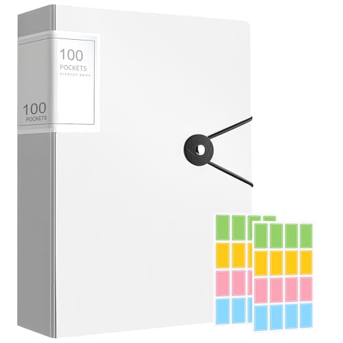A4 Sichtbuch mit Klarsichthüllen, 100 Taschen Mappe mit KlarsichthüllenA4, Sichtbuch PPA4, Ordner mit Folien Projektordner für Einzelpersonen, Schule & Büros Kunst, Briefe, Schule, Büros von VAIGU:OA