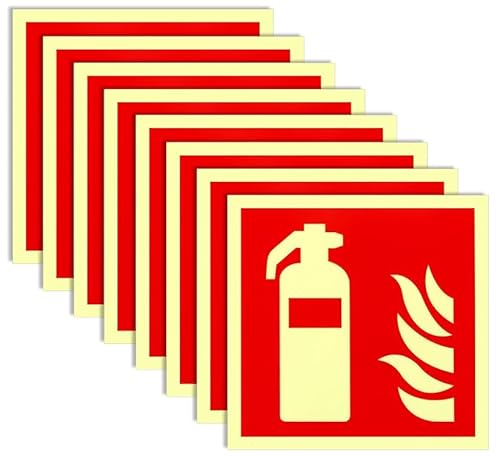 Feuerlöscher Schild - 8 Stück 15 * 15cm PVC Starker Selbstklebende Brandschutzschild Feuerlöscher Langnachleuchtend Aufkleber Sicherheitsmarkierung für Haus Büro Baustelle und Auto Feuerlöscher Schild - 8 Stück 15 * 15cm PVC Starker Selbstklebende Brandschutzschild Feuerlöscher Langnachleuchtend Aufkleber Sicherheitsmarkierung für Haus Büro Baustelle und Auto von VAIGU:OA