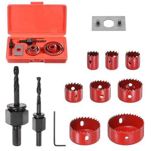 Lochsäge Set 19-64mm Lochbohrer Holz 11 Stück LochkreissägeSet, Lochbohrer Setaus Kohlenstoffstahl, Lochkrei für präzise Löcher in Weichholz, PVC Platte Kunststoff Lochsäge Lochsägezubehör von VAIGU:OA