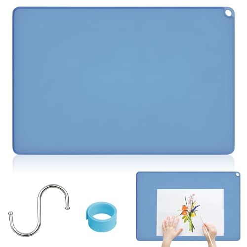 Silikon Malmatte zum Basteln - Silikonmatte Groß 60 x 40 cm Schreibtischunterlage Kinder, Bastelmatte Silikon Zusammenklappbar Wiederverwendbare für DIY Handwerk Kinder Malen, Aquarell Schneiden(Blau) von VAIGU:OA