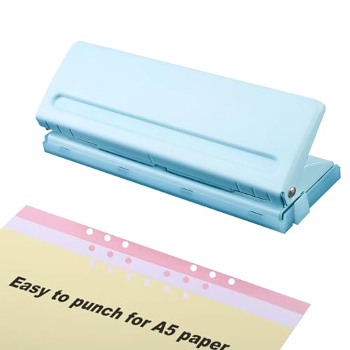 Verstellbarer 6-Loch Locher für Tagesplaner und Persönliche Agenda, Büro Binder Puncher Metall Locher mit Verstellbarem Abstand, Rostfreier Locher für Tagesplaner, Personal, Ringbuch & Binder - Blau Verstellbarer 6-Loch Locher für Tagesplaner und Persönliche Agenda, Büro Binder Puncher Metall Locher mit Verstellbarem Abstand, Rostfreier Locher für Tagesplaner, Personal, Ringbuch & Binder - Blau von VAIGU:OA