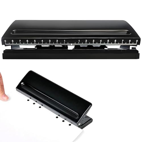Verstellbarer 6-Loch Locher für Tagesplaner und Persönliche Agenda, Büro Binder Puncher Metall Locher mit Verstellbarem Abstand, Rostfreier Locher für Tagesplaner & Binder -Aufgewertet Schwarz Verstellbarer 6-Loch Locher für Tagesplaner und Persönliche Agenda, Büro Binder Puncher Metall Locher mit Verstellbarem Abstand, Rostfreier Locher für Tagesplaner & Binder -Aufgewertet Schwarz von VAIGU:OA