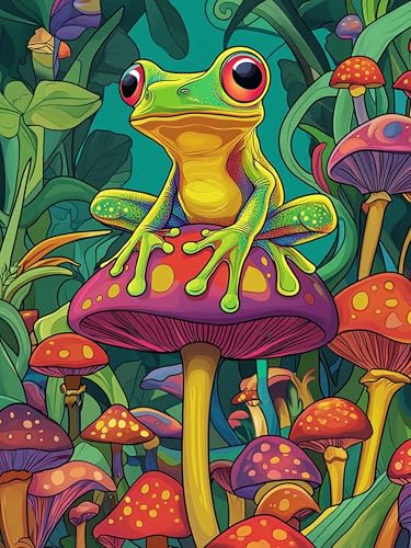 VAIIEYO 5D DIY 5D Diamond Painting Frosch, Diamant Painting Bilder Malerei Kits Tier, Malen Nach Zahlen Diamant Home Wand Decor Gemälde Kreuzstich Diamond Dekoration 30x40 cm-44 von VAIIEYO