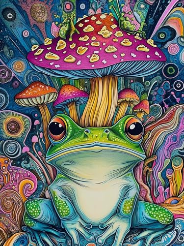 VAIIEYO 5D DIY 5D Diamond Painting Frosch, Diamant Painting Bilder Malerei Kits Tier, Malen Nach Zahlen Diamant Home Wand Decor Gemälde Kreuzstich Diamond Dekoration 30x40 cm-45 von VAIIEYO