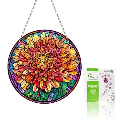 VAIIEYO 5D DIY Diamond Painting Anhänger Chrysantheme, Blume Diamant Painting Bilder Malerei Kits mit Kett, Diamant Home Wand Decor Gemälde Diamond Dekoration, Veranda Fenster Wandbehang B11 VAIIEYO 5D DIY Diamond Painting Anhänger Chrysantheme, Blume Diamant Painting Bilder Malerei Kits mit Kett, Diamant Home Wand Decor Gemälde Diamond Dekoration, Veranda Fenster Wandbehang B11 von VAIIEYO