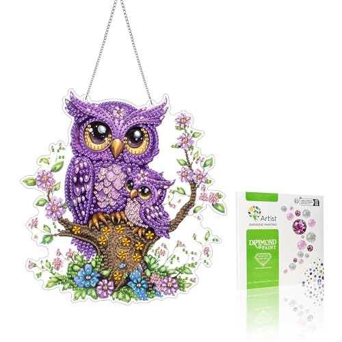 VAIIEYO 5D DIY Diamond Painting Anhänger Eule, Tier Diamant Painting Bilder Malerei Kits mit Kett, Diamant Home Wand Decor Gemälde Diamond Dekoration, Veranda Fenster Wandbehang VAIIEYO 5D DIY Diamond Painting Anhänger Eule, Tier Diamant Painting Bilder Malerei Kits mit Kett, Diamant Home Wand Decor Gemälde Diamond Dekoration, Veranda Fenster Wandbehang von VAIIEYO