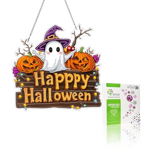 VAIIEYO 5D DIY Diamond Painting Anhänger Halloween, Kürbis Diamant Painting Bilder Malerei Kits mit Kett, Diamant Home Wand Decor Gemälde Diamond Dekoration, Veranda Fenster Wandbehang VAIIEYO 5D DIY Diamond Painting Anhänger Halloween, Kürbis Diamant Painting Bilder Malerei Kits mit Kett, Diamant Home Wand Decor Gemälde Diamond Dekoration, Veranda Fenster Wandbehang von VAIIEYO