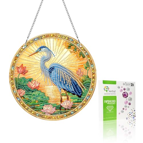 VAIIEYO 5D DIY Diamond Painting Anhänger Kran,Tier Diamant Painting Bilder Malerei Kits mit Kett, Diamant Home Wand Decor Gemälde Diamond Dekoration, Veranda Fenster Wandbehang A1 von VAIIEYO