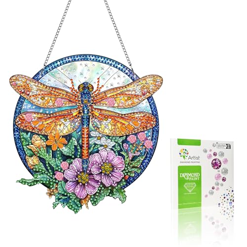 VAIIEYO 5D DIY Diamond Painting Anhänger Libelle, Tier Diamant Painting Bilder Malerei Kits mit Kett, Diamant Home Wand Decor Gemälde Diamond Dekoration, Veranda Fenster Wandbehang VAIIEYO 5D DIY Diamond Painting Anhänger Libelle, Tier Diamant Painting Bilder Malerei Kits mit Kett, Diamant Home Wand Decor Gemälde Diamond Dekoration, Veranda Fenster Wandbehang von VAIIEYO