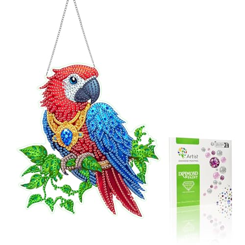 VAIIEYO 5D DIY Diamond Painting Anhänger Papagei, Tier Diamant Painting Bilder Malerei Kits mit Kett, Diamant Home Wand Decor Gemälde Diamond Dekoration, Veranda Fenster Wandbehang VAIIEYO 5D DIY Diamond Painting Anhänger Papagei, Tier Diamant Painting Bilder Malerei Kits mit Kett, Diamant Home Wand Decor Gemälde Diamond Dekoration, Veranda Fenster Wandbehang von VAIIEYO
