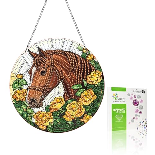 VAIIEYO 5D DIY Diamond Painting Anhänger Pferd, Tier Diamant Painting Bilder Malerei Kits mit Kett, Diamant Home Wand Decor Gemälde Diamond Dekoration, Veranda Fenster Wandbehang B13 VAIIEYO 5D DIY Diamond Painting Anhänger Pferd, Tier Diamant Painting Bilder Malerei Kits mit Kett, Diamant Home Wand Decor Gemälde Diamond Dekoration, Veranda Fenster Wandbehang B13 von VAIIEYO