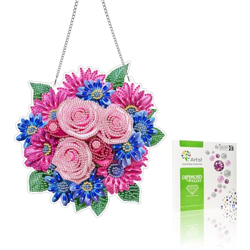 VAIIEYO 5D DIY Diamond Painting Anhänger Rose, Blume Diamant Painting Bilder Malerei Kits mit Kett, Diamant Home Wand Decor Gemälde Diamond Dekoration, Veranda Fenster Wandbehang VAIIEYO 5D DIY Diamond Painting Anhänger Rose, Blume Diamant Painting Bilder Malerei Kits mit Kett, Diamant Home Wand Decor Gemälde Diamond Dekoration, Veranda Fenster Wandbehang von VAIIEYO