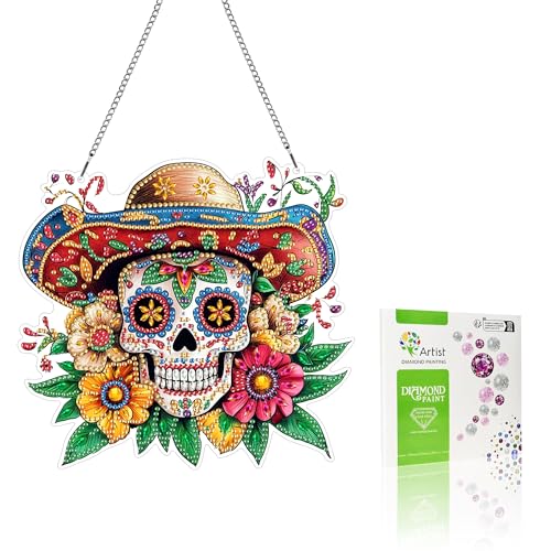 VAIIEYO 5D DIY Diamond Painting Anhänger Schädel, Blume Diamant Painting Bilder Malerei Kits mit Kett, Diamant Home Wand Decor Gemälde Diamond Dekoration, Veranda Fenster Wandbehang B14 VAIIEYO 5D DIY Diamond Painting Anhänger Schädel, Blume Diamant Painting Bilder Malerei Kits mit Kett, Diamant Home Wand Decor Gemälde Diamond Dekoration, Veranda Fenster Wandbehang B14 von VAIIEYO