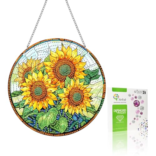 VAIIEYO 5D DIY Diamond Painting Anhänger Sonnenblume,Blume Diamant Painting Bilder Malerei Kits mit Kett, Diamant Home Wand Decor Gemälde Diamond Dekoration, Veranda Fenster Wandbehang A4 VAIIEYO 5D DIY Diamond Painting Anhänger Sonnenblume,Blume Diamant Painting Bilder Malerei Kits mit Kett, Diamant Home Wand Decor Gemälde Diamond Dekoration, Veranda Fenster Wandbehang A4 von VAIIEYO