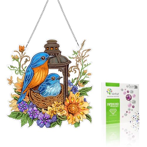 VAIIEYO 5D DIY Diamond Painting Anhänger Vogel, Blume Diamant Painting Bilder Malerei Kits mit Kett, Diamant Home Wand Decor Gemälde Diamond Dekoration, Veranda Fenster Wandbehang B4 VAIIEYO 5D DIY Diamond Painting Anhänger Vogel, Blume Diamant Painting Bilder Malerei Kits mit Kett, Diamant Home Wand Decor Gemälde Diamond Dekoration, Veranda Fenster Wandbehang B4 von VAIIEYO