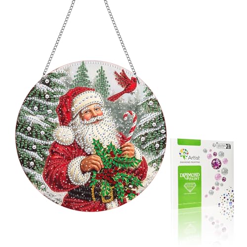 VAIIEYO 5D DIY Diamond Painting Anhänger Weihnachten, Weihnachtsmann Diamant Painting Bilder Malerei Kits mit Kett, Diamant Home Wand Decor Gemälde Diamond Dekoration, Veranda Fenster Wandbehang VAIIEYO 5D DIY Diamond Painting Anhänger Weihnachten, Weihnachtsmann Diamant Painting Bilder Malerei Kits mit Kett, Diamant Home Wand Decor Gemälde Diamond Dekoration, Veranda Fenster Wandbehang von VAIIEYO