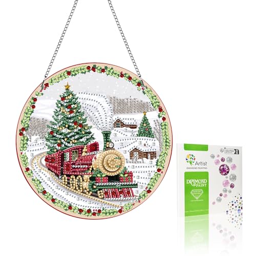 VAIIEYO 5D DIY Diamond Painting Anhänger Weihnachten, Zug Diamant Painting Bilder Malerei Kits mit Kett, Diamant Home Wand Decor Gemälde Diamond Dekoration, Veranda Fenster Wandbehang VAIIEYO 5D DIY Diamond Painting Anhänger Weihnachten, Zug Diamant Painting Bilder Malerei Kits mit Kett, Diamant Home Wand Decor Gemälde Diamond Dekoration, Veranda Fenster Wandbehang von VAIIEYO