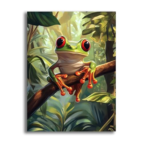 VAIIEYO 5D DIY Diamond Painting Frosch, Diamant Painting Bilder Malerei Kits Tier, Malen Nach Zahlen Diamant Home Wand Decor Gemälde Kreuzstich Diamond Dekoration 40x50cm F2010 von VAIIEYO