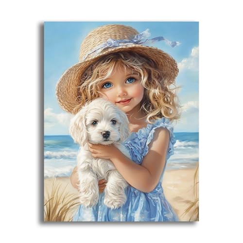 VAIIEYO 5D DIY Hund Diamond Painting, Diamant Painting Bilder Malerei Kits Mädchen Tier, Malen Nach Zahlen Diamant Home Wand Decor Gemälde Kreuzstich Diamond Dekoration 30x40cm-1=61 VAIIEYO 5D DIY Hund Diamond Painting, Diamant Painting Bilder Malerei Kits Mädchen Tier, Malen Nach Zahlen Diamant Home Wand Decor Gemälde Kreuzstich Diamond Dekoration 30x40cm-1=61 von VAIIEYO