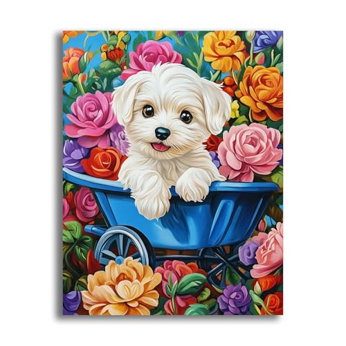 VAIIEYO 5D DIY Hund Diamond Painting, Diamant Painting Bilder Malerei Kits Tier Blume, Malen Nach Zahlen Diamant Home Wand Decor Gemälde Kreuzstich Diamond Dekoration 30x40cm-1=60 VAIIEYO 5D DIY Hund Diamond Painting, Diamant Painting Bilder Malerei Kits Tier Blume, Malen Nach Zahlen Diamant Home Wand Decor Gemälde Kreuzstich Diamond Dekoration 30x40cm-1=60 von VAIIEYO