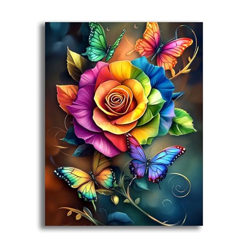 VAIIEYO 5D DIY Rose Diamond Painting, Diamant Painting Bilder Malerei Kits Schmetterling Blume, Malen Nach Zahlen Diamant Home Wand Decor Gemälde Kreuzstich Diamond Dekoration 30x40cm-1=71 VAIIEYO 5D DIY Rose Diamond Painting, Diamant Painting Bilder Malerei Kits Schmetterling Blume, Malen Nach Zahlen Diamant Home Wand Decor Gemälde Kreuzstich Diamond Dekoration 30x40cm-1=71 von VAIIEYO
