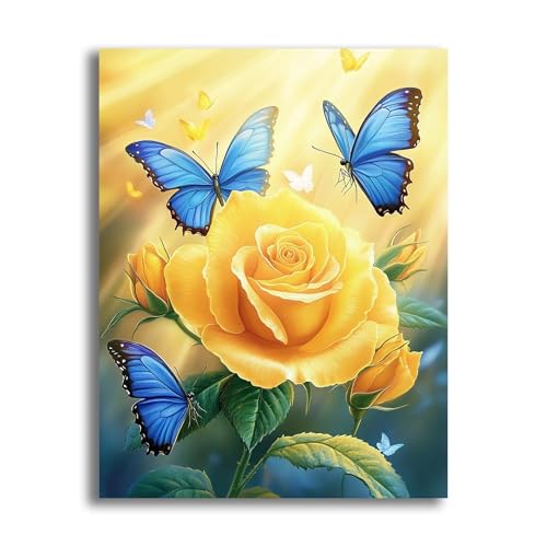 VAIIEYO 5D DIY Rose Diamond Painting, Diamant Painting Bilder Malerei Kits Schmetterling Blume, Malen Nach Zahlen Diamant Home Wand Decor Gemälde Kreuzstich Diamond Dekoration 30x40cm-1=73 VAIIEYO 5D DIY Rose Diamond Painting, Diamant Painting Bilder Malerei Kits Schmetterling Blume, Malen Nach Zahlen Diamant Home Wand Decor Gemälde Kreuzstich Diamond Dekoration 30x40cm-1=73 von VAIIEYO
