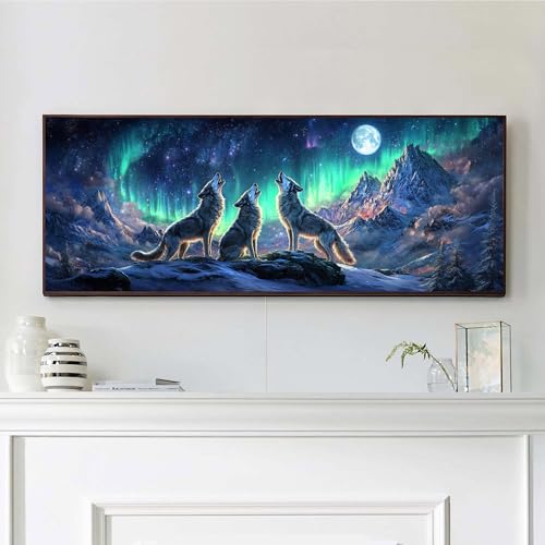 VAIIEYO 5D DIY Wolf Diamond Painting Groß, Tier Diamant Painting Groß xxl Bilder Malerei Kits, Malen Nach Zahlen Diamant Home Wand Decor Gemälde Kreuzstich Diamond Dekoration 30x80cm-1 VAIIEYO 5D DIY Wolf Diamond Painting Groß, Tier Diamant Painting Groß xxl Bilder Malerei Kits, Malen Nach Zahlen Diamant Home Wand Decor Gemälde Kreuzstich Diamond Dekoration 30x80cm-1 von VAIIEYO