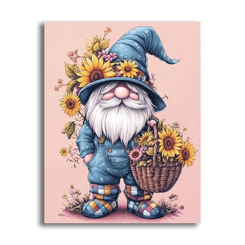 VAIIEYO 5D DIY Zwerg Diamond Painting, Diamant Painting Bilder Malerei Kits Sonnenblume, Malen Nach Zahlen Diamant Home Wand Decor Gemälde Kreuzstich Diamond Dekoration 30x40cm-1=51 von VAIIEYO