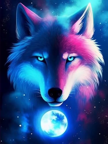 VAIIEYO 5D-Diamant-Kunst-Kits für Erwachsene, Wolf, Diamant-Malerei, Tier, Malen nach Zahlen, Vollbohrung, runde Strass-Bastelleinwand für Zuhause, Wanddekoration, Geschenk, 30,5 x 40,6 cm VAIIEYO 5D-Diamant-Kunst-Kits für Erwachsene, Wolf, Diamant-Malerei, Tier, Malen nach Zahlen, Vollbohrung, runde Strass-Bastelleinwand für Zuhause, Wanddekoration, Geschenk, 30,5 x 40,6 cm von VAIIEYO