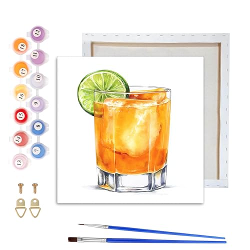 VAIIEYO Cocktail Malen Nach Zahlen Erwachsene Mit Rahmen, DIY Ölmalerei Set Auf Leinwand Für Anfänger Mit 2 Pinseln und Acrylfarbe, Geschenke und Home Haus Deko 20x20cm-481 VAIIEYO Cocktail Malen Nach Zahlen Erwachsene Mit Rahmen, DIY Ölmalerei Set Auf Leinwand Für Anfänger Mit 2 Pinseln und Acrylfarbe, Geschenke und Home Haus Deko 20x20cm-481 von VAIIEYO