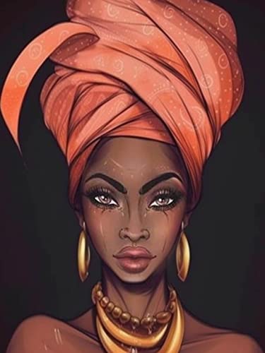 VAIIEYO DIY 5D Diamond Painting African, Diamant Painting Bilder Malerei Kits Afrikanische Frau, Malen Nach Zahlen Diamant Home Wand Decor Gemälde Kreuzstich Diamond Dekoration 30x40 cm… von VAIIEYO