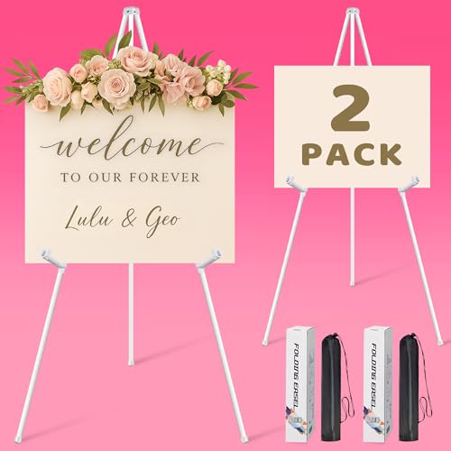 Staffelei für Schilder und Poster, 160 cm, verstellbare Metall-Staffeleien für Hochzeit, Willkommensschild, Malerei, Leinwand, Kunst-Display, tragbares, faltbares Stativ mit Tragetasche, hält 2,3 kg Staffelei für Schilder und Poster, 160 cm, verstellbare Metall-Staffeleien für Hochzeit, Willkommensschild, Malerei, Leinwand, Kunst-Display, tragbares, faltbares Stativ mit Tragetasche, hält 2,3 kg von VAIIGO