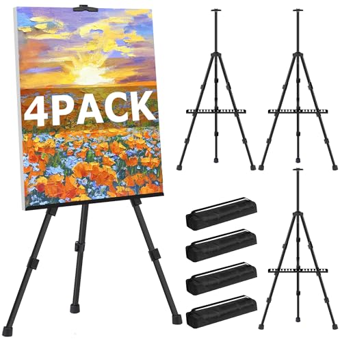VAIIGO Staffelei Metall - Höhenverstellbar von 37-153 cm, Künstler Stativ Staffelei, Faltbarer Staffeleien mit Tragetasche – ideal für Poster, Leinwände, Schilder, Ausstellungen(4Stück,Schwarz VAIIGO Staffelei Metall - Höhenverstellbar von 37-153 cm, Künstler Stativ Staffelei, Faltbarer Staffeleien mit Tragetasche – ideal für Poster, Leinwände, Schilder, Ausstellungen(4Stück,Schwarz von VAIIGO