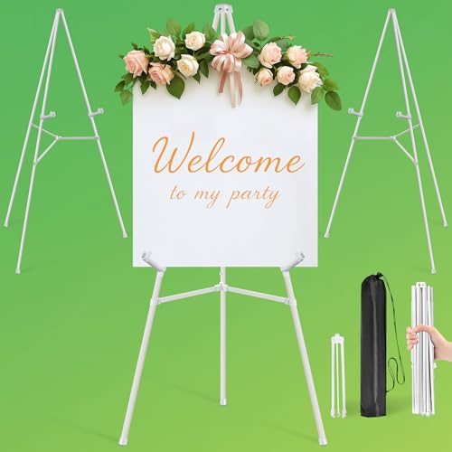 VAIIGO Staffelei für Schilder, 160 cm, verstellbar, zusammenklappbar, für Hochzeitsschild, Willkommensschild, Poster, Bild, Malerei – leichte, tragbare Staffelei mit Taschen, hält 2,3 kg, Weiß, 3 VAIIGO Staffelei für Schilder, 160 cm, verstellbar, zusammenklappbar, für Hochzeitsschild, Willkommensschild, Poster, Bild, Malerei – leichte, tragbare Staffelei mit Taschen, hält 2,3 kg, Weiß, 3 von VAIIGO