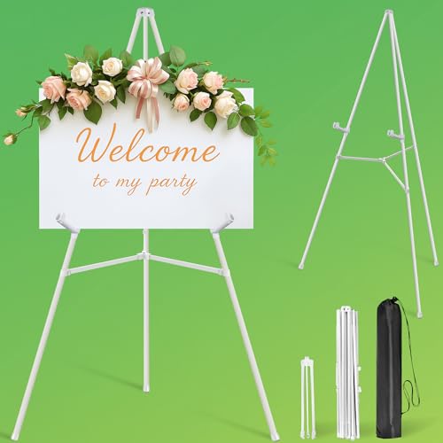 VAIIGO Weiße Staffelei für Schilder und Poster, 160 cm, verstellbare Staffelei für Hochzeitsschilder, Willkommensschild, Leinwand, Malerei – leichte faltbare Kunststaffelei mit Tragetasche, hält 2,3 VAIIGO Weiße Staffelei für Schilder und Poster, 160 cm, verstellbare Staffelei für Hochzeitsschilder, Willkommensschild, Leinwand, Malerei – leichte faltbare Kunststaffelei mit Tragetasche, hält 2,3 von VAIIGO