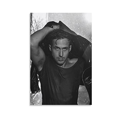 Ryan Gosling Schauspieler-Poster, Bilddruck, Leinwand, Gemälde, Schlafzimmer, Ästhetik, 50 x 75 cm, ungerahmt von VAIKANHAI